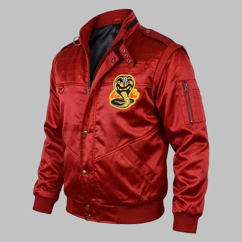 Cobra Kai Red Satin Bomber Jacket