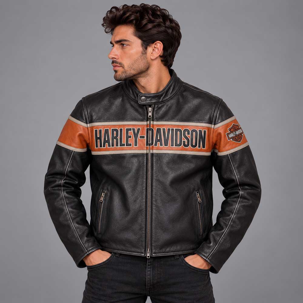 HARLEYライダースジャケット Harley Davidson Men's Victory Lane Leather Jacket