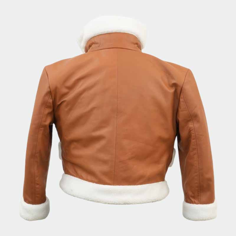 Premium Hawks cosplay leather jacket with faux shearling lining