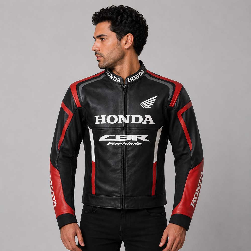 Honda CBR Cowhide Racing Leather Jacket - 3amoto