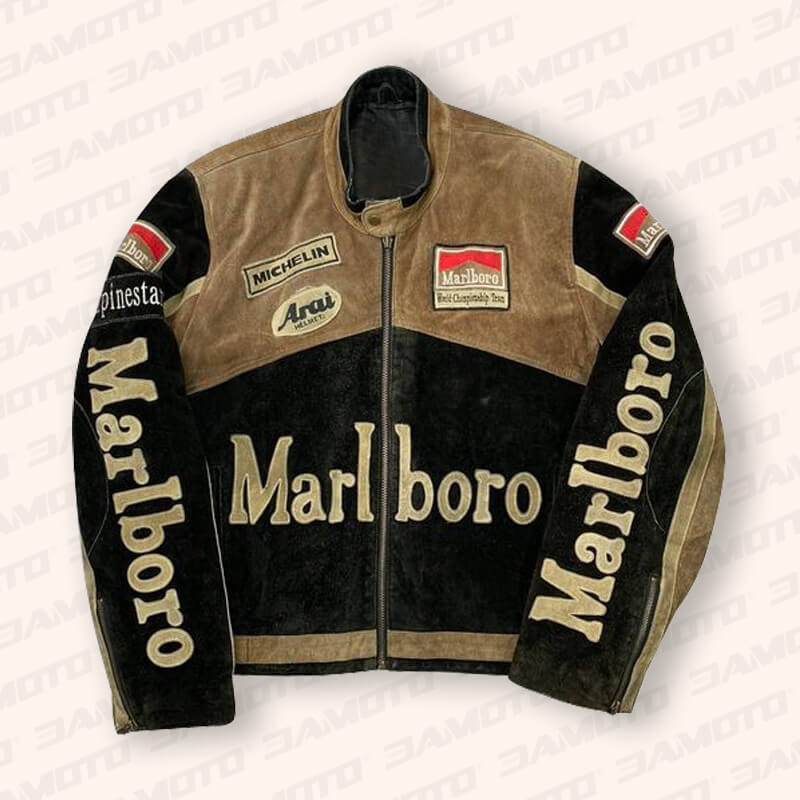 Marlboro Cafe Racer Leather Jacket for Men - Marlboro Jacket