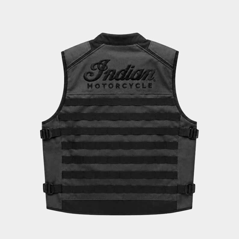 Cordura motorcycle riding vest with MOLLE webbing and utility pockets