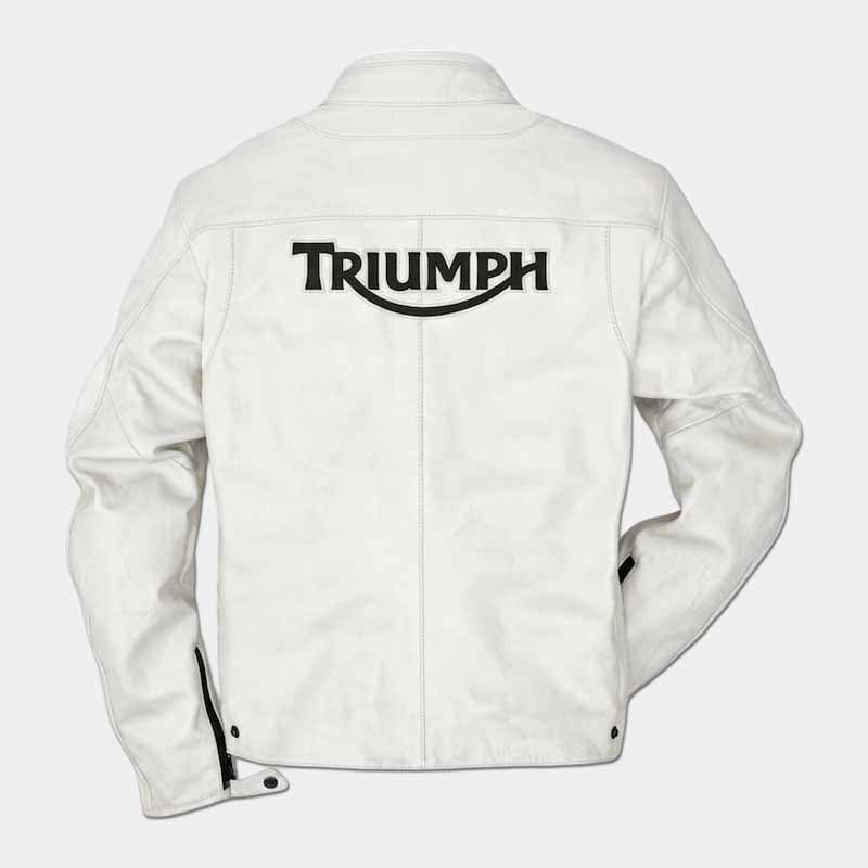 Genuine cowhide Triumph motorcycle racing jacket for men