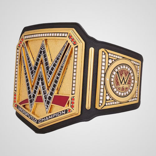 WWE Undisputed Championship replica belt with red and silver accents