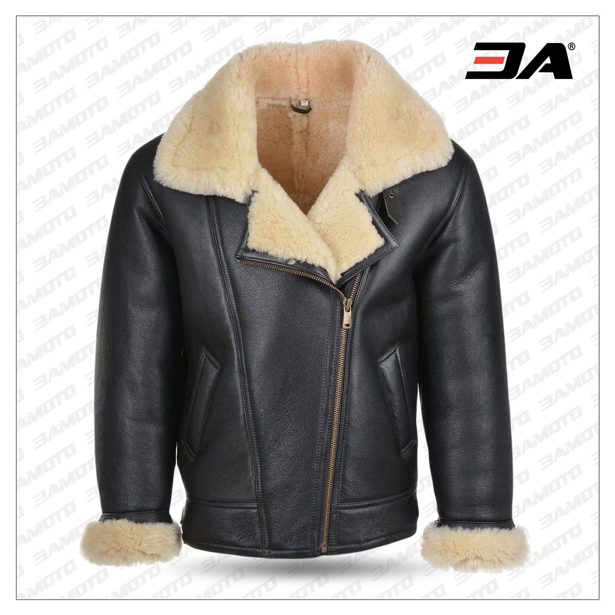 Landing Leathers Men Monogram Collection B-3 Sheepskin Bomber Jacket