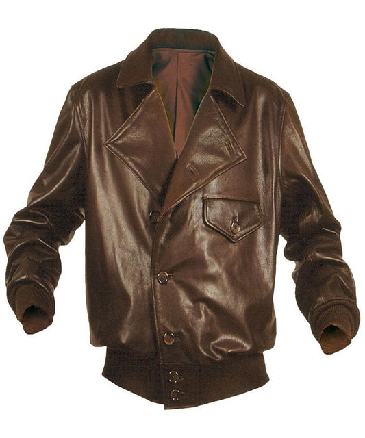 Barnstormer Leather Bomber Jacket - Brown Leather Jacket