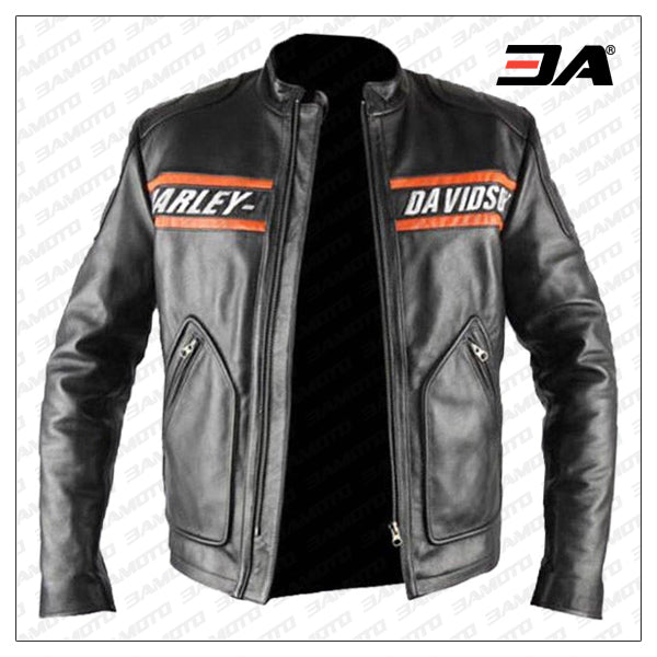 Bill Goldberg Black Harley Davidson Motorcycle Leather Jacket main image 1
