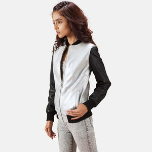 Black Leather Bomber Jackets For Women