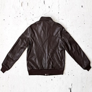 Bomber Leather Jacket Brown