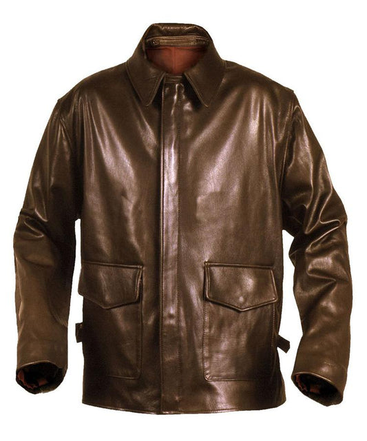 Brown Indy Leather Jacket - 3amoto