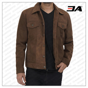 Brown Suede Shirt Style Jacket