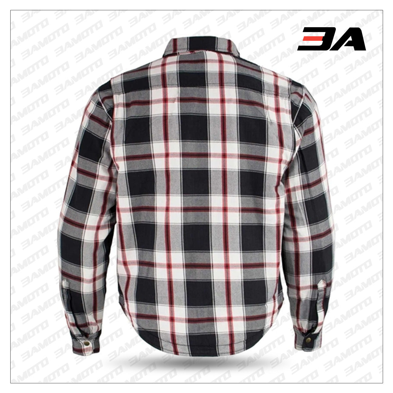 Flannel motorcycle body armor shirt with reinforced protection