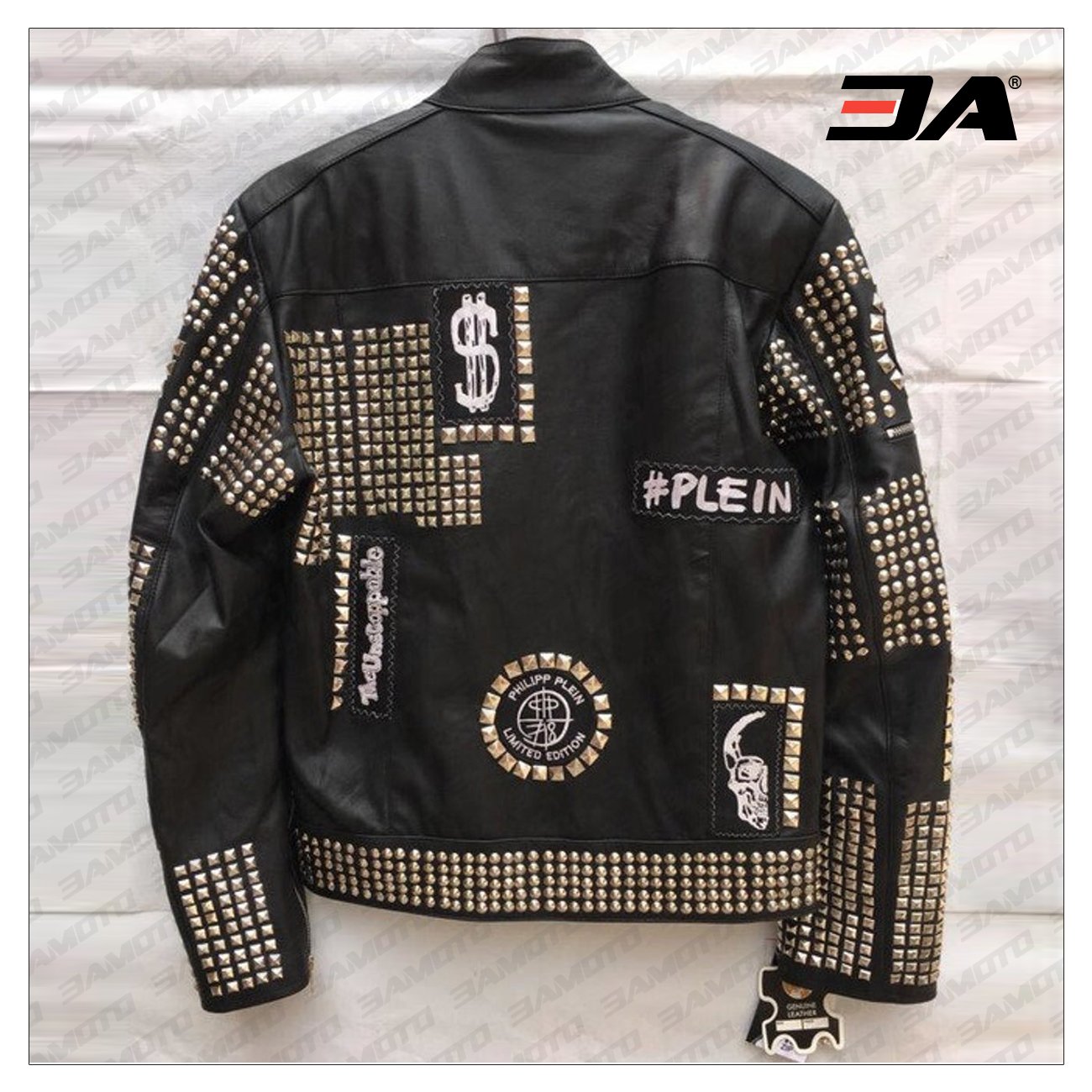 Handmade Black Color Biker Jackets, Real Leather Studded Jackets For Mens - 3A MOTO LEATHER