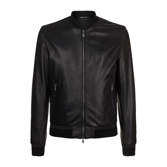 Dolce & Gabbana Lambskin Bomber Jacket - Black Jacket