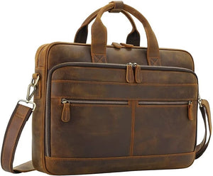Leather Briefcases 18 inch Laptop Messenger Bags for Men and Women
