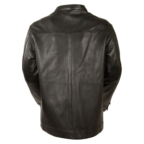 Black Leather Shirt Jacket