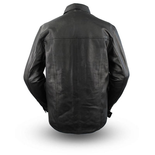 premium cowhide leather shirt