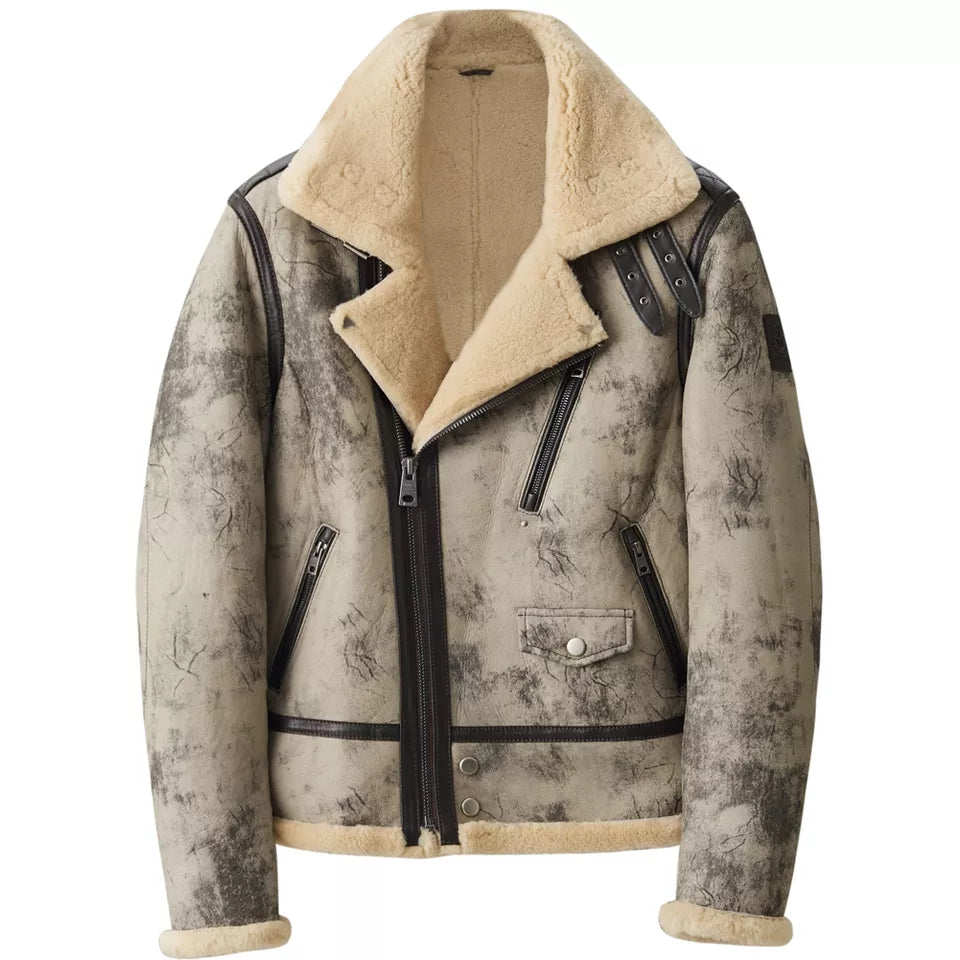 mens shearling biker jacket