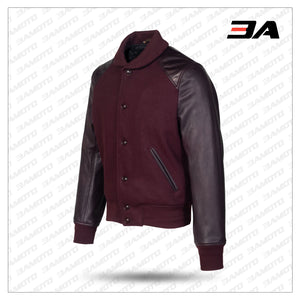Letterman Jacket with Leather Sleeves