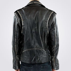 Black Leather Jacket with Studs
