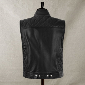 Mens Classic Leather Biker Carry Vintage Vest
