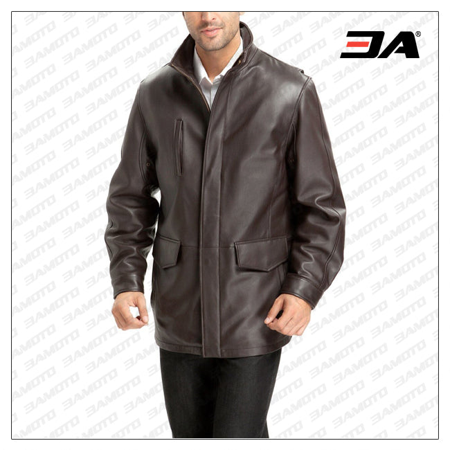 Cowhide Mens Thinsulate Filled Leather Coat