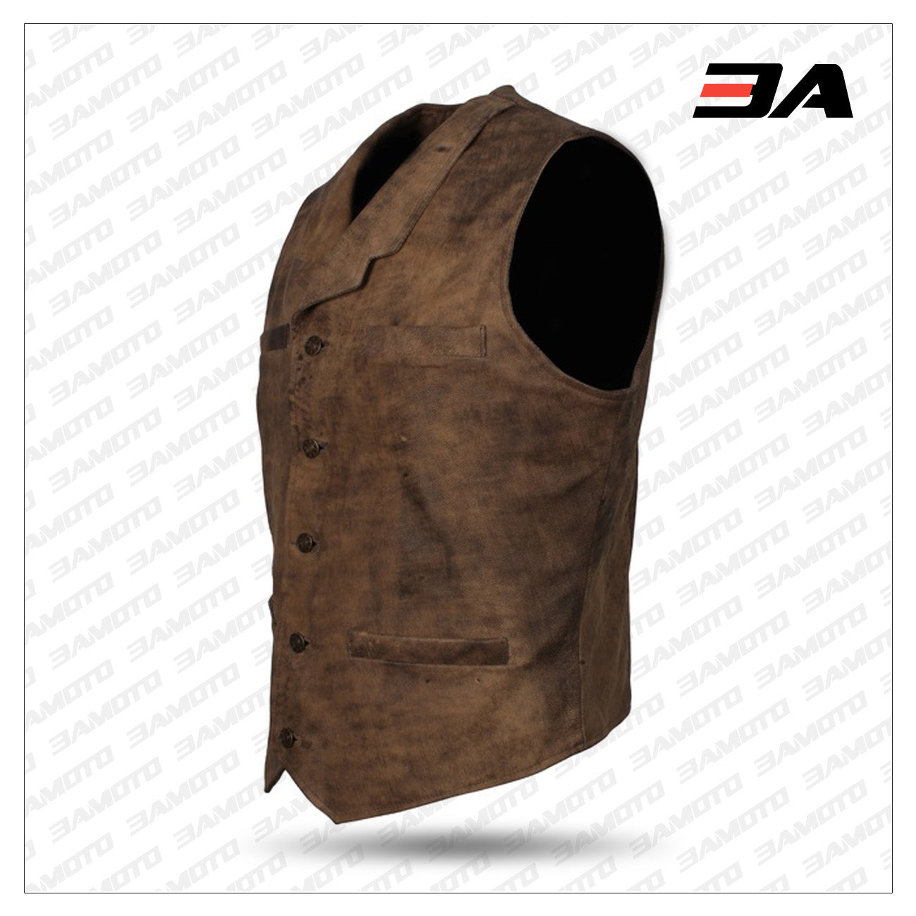 Mens Leather Vest Brown