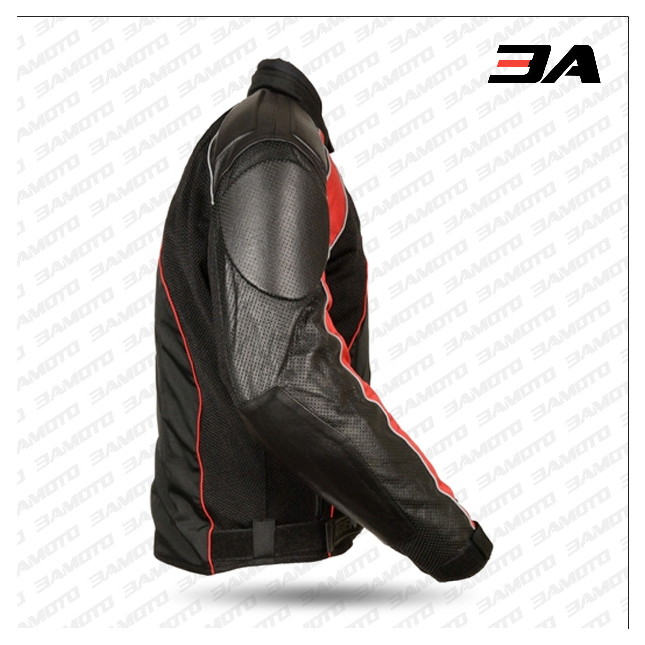 Mesh & Leather Red Body Armor Jacket Left