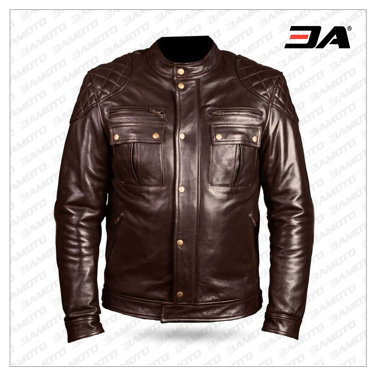 Mirage Motorcycle Leather Jacket Brown