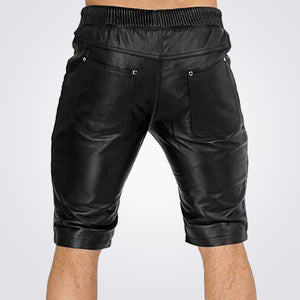 Black Leather Shorts For Men