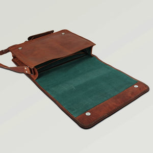 Personalized Leather Custom Laptop Satchel Messenger Bag