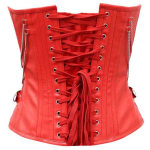 Red Leather Overbust Corset