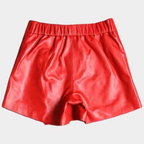 Red Leather Short