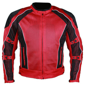Red Summer Joy Mesh Motorcycle Jacket