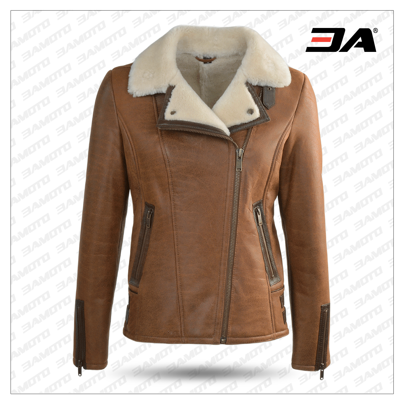 Buy Side Zip Biker Jane Sheepskin B-3 Bomber Jacket | 3AMOTO