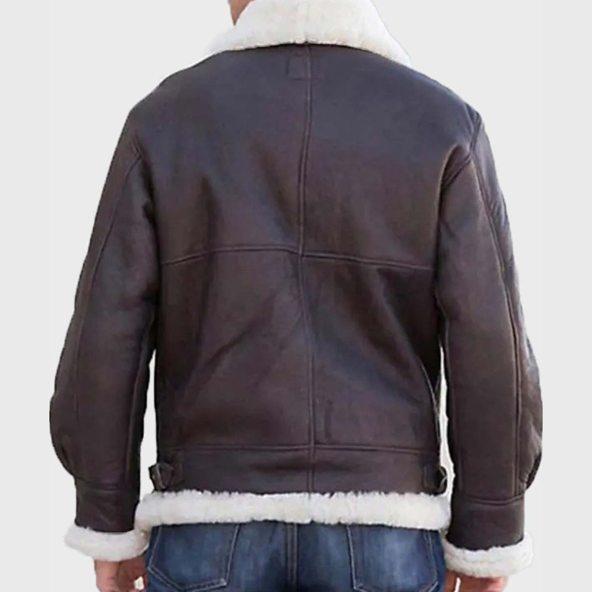 Sylvester Stallone Shearling Aviator Brown Leather Jacket