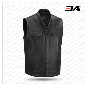 Leather Cycle Performance Patchwork Leather Vest
