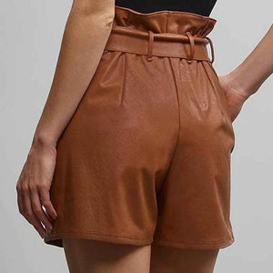 Shop Brown Leather Shorts Online