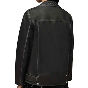 Women Studded Oversize Leather Jacket