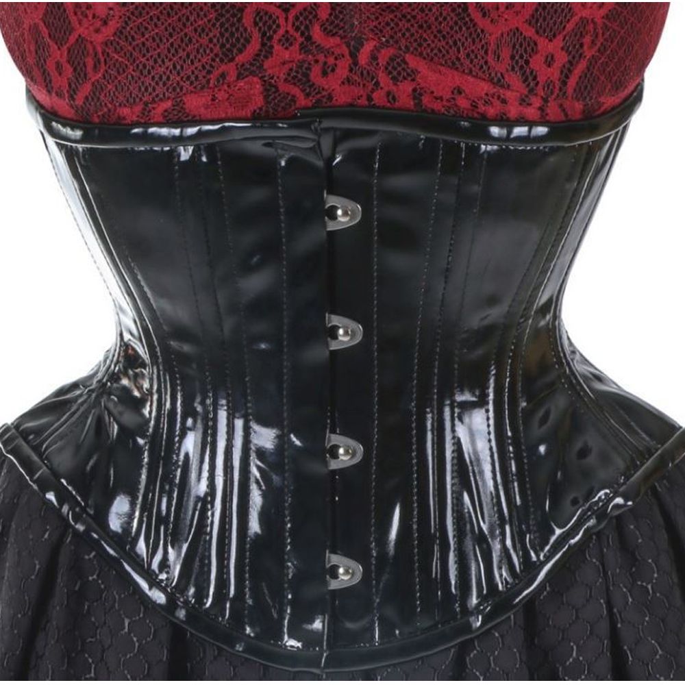 Women Vinyl Steel Boned Gothic Corset Waist Cinchers