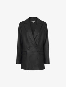 Women’s Classic Black Oversized Leather Blazer