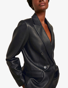 Women’s Classic Black Oversized Leather Blazer