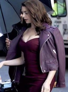 maroon leather jacket for women