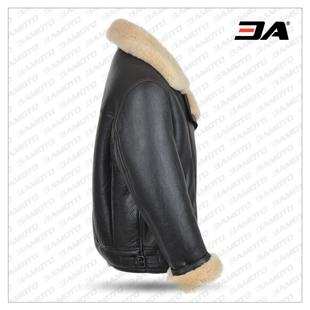 Mens B3 Flying Bomber WW2 USA Cockpit Aviator Pilot Real Shearling Sheepskin Leather Jacket