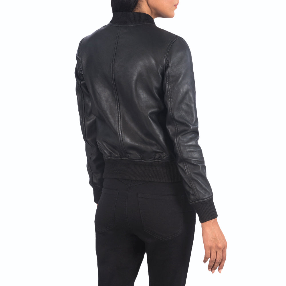 black leather jacket women