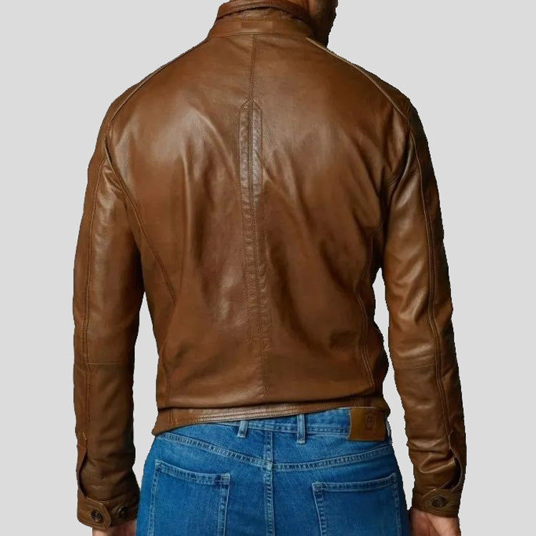 Brown Leather Jacket for Men