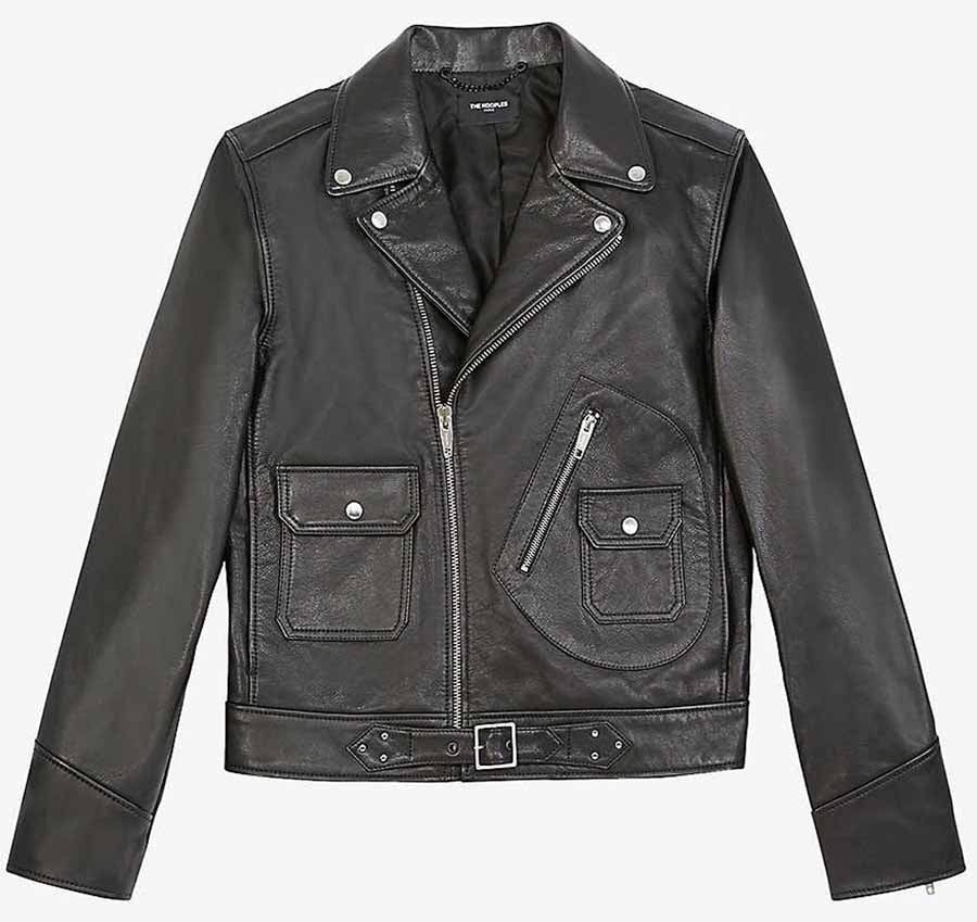 Buy Trendy Mens Black Leather Biker Jacket