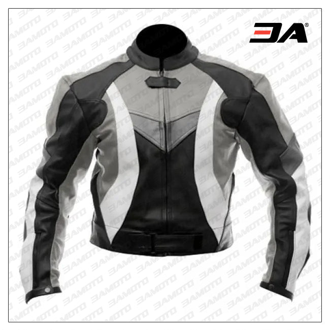 Custom Protective Gear White,Black And Grey Motorcycle Jacket