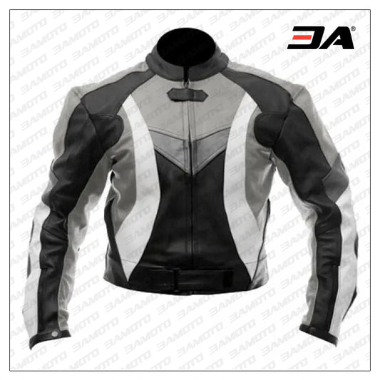 Custom Protective Gear White,Black And Grey Motorcycle Jacket