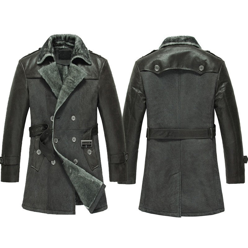 double breasted sheepskin coat